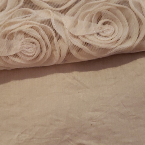 $128 Free People Cream 3D Rosettes Skater Skirt - Picture 7 of 8